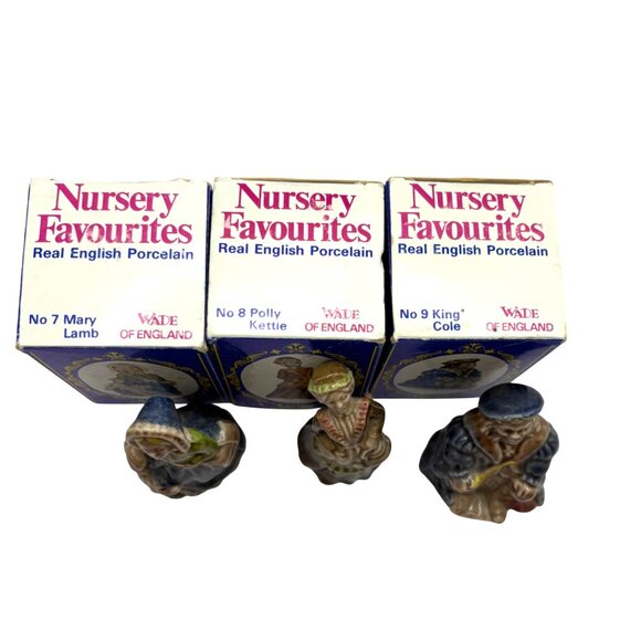 Wade England Nursery Favourites Figurines Mary Lamb Polly Kettle King Cole Boxes - Picture 2 of 9